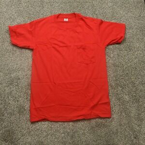 Vintage Hanes Red Pocket T-Shirt Mens Size M Cotton USA Materials Jamaica‎